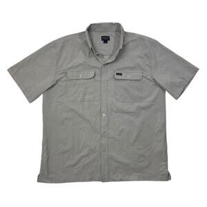 Smiths Work Wear Shirt Mens L Large Grey Button Up Short Sleeve Chest Pockets